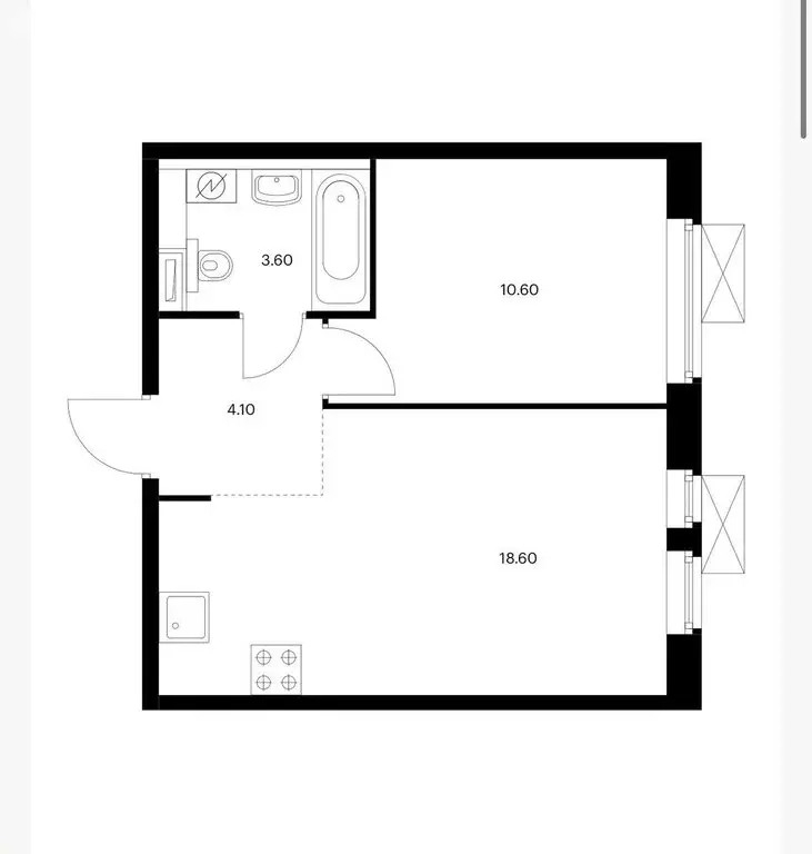 1-комнатная квартира: Люберцы, улица Лётчика Ларюшина, 2 (37 м) - Фото 1