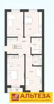 3-комнатная квартира: Пионерский, Октябрьская улица, 2Ак1 (87.7 м) - Фото 1