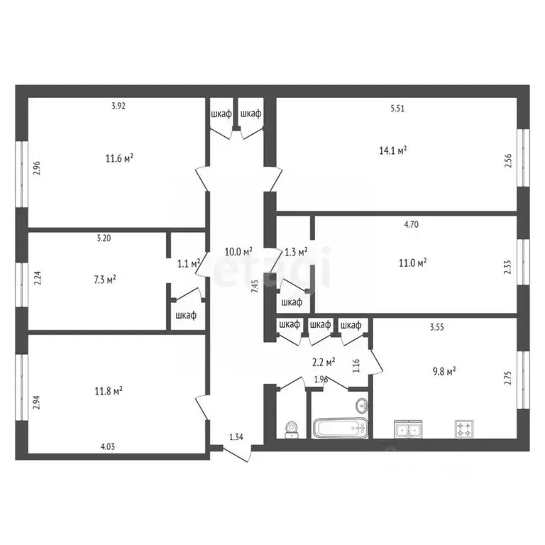 5-к кв. Владимирская область, Ковров ул. Куйбышева, 10 (84.4 м) - Фото 2