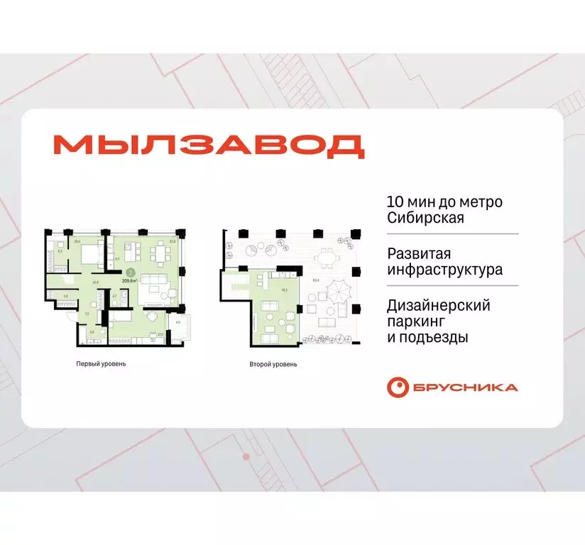 2-комнатная квартира: Новосибирск, жилой комплекс Мылзавод (200.6 м) - Фото 0