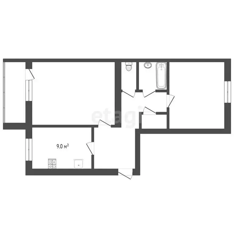 2-комнатная квартира: Пласт, улица Менделеева, 26 (51.7 м) - Фото 1