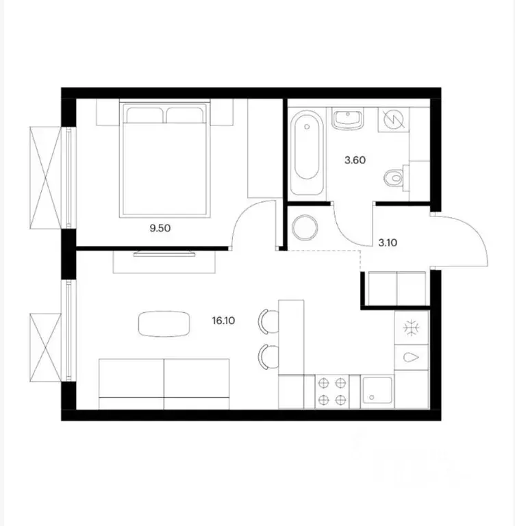 1-к кв. Московская область, Котельники Ковровый мкр, Томилинский ... - Фото 2