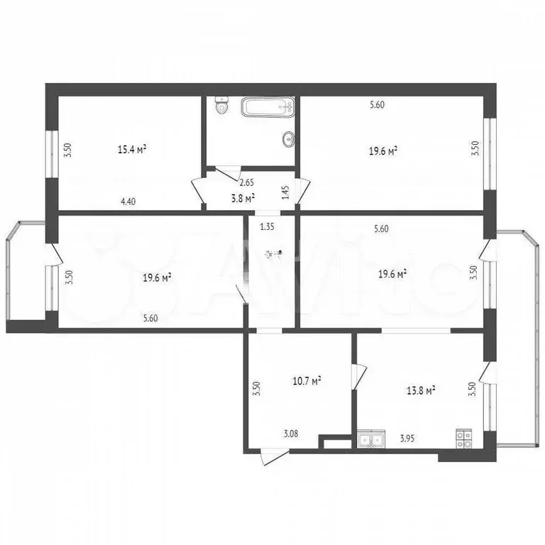 4-к. квартира, 111 м, 7/9 эт. - Фото 0