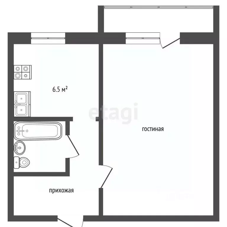 1-к кв. Владимирская область, Муром ул. Кирова, 21 (29.6 м) - Фото 2