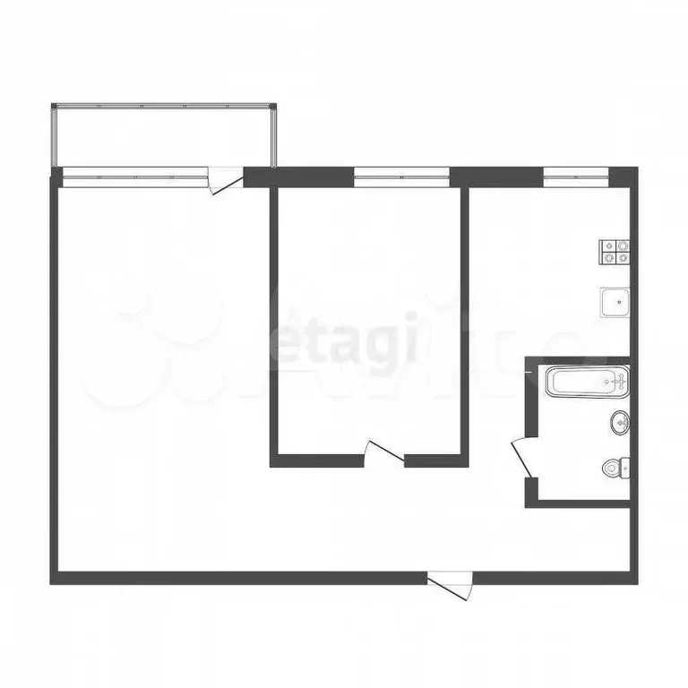 2-к. квартира, 48 м, 9/9 эт. - Фото 1
