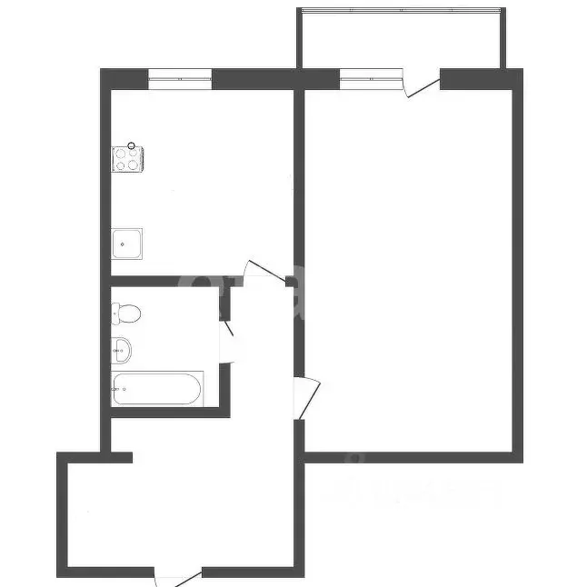 1-к кв. Крым, Симферополь ул. Лексина (37.2 м) - Фото 2