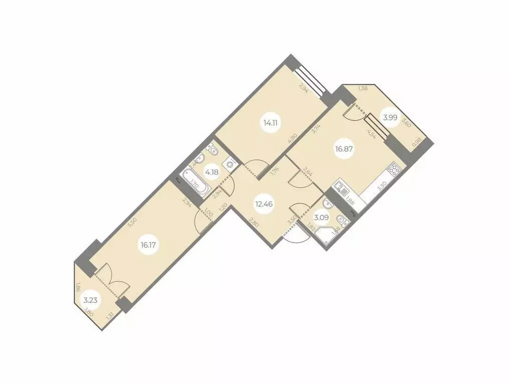 2-комнатная квартира: Санкт-Петербург, улица Маршала Захарова, 8 ... - Фото 1