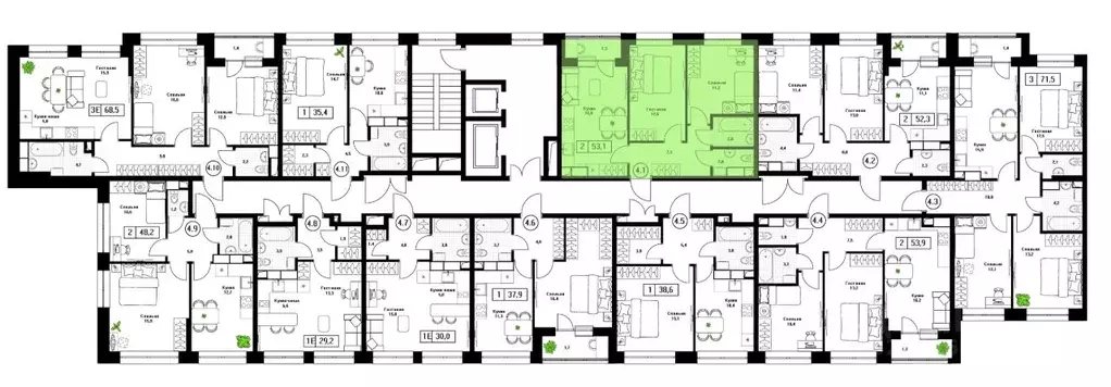2-к кв. Московская область, Пушкино Пушкино Град жилой комплекс, к2 ... - Фото 2