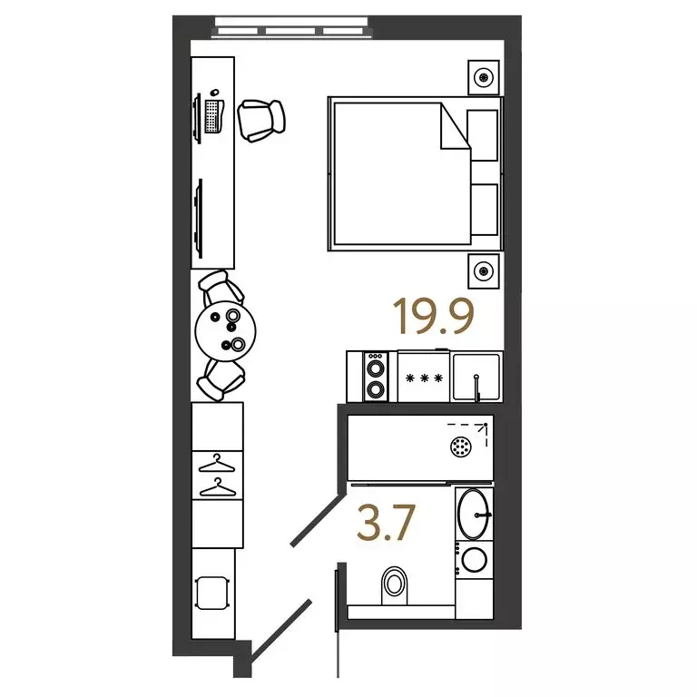 Квартира-студия: Санкт-Петербург, Ташкентская улица, 6к2 (23.6 м) - Фото 0