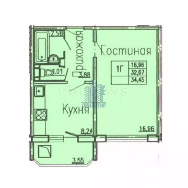 1-к кв. Чувашия, Чебоксары ул. П.В. Дементьева, 15к1 (36.0 м) - Фото 0