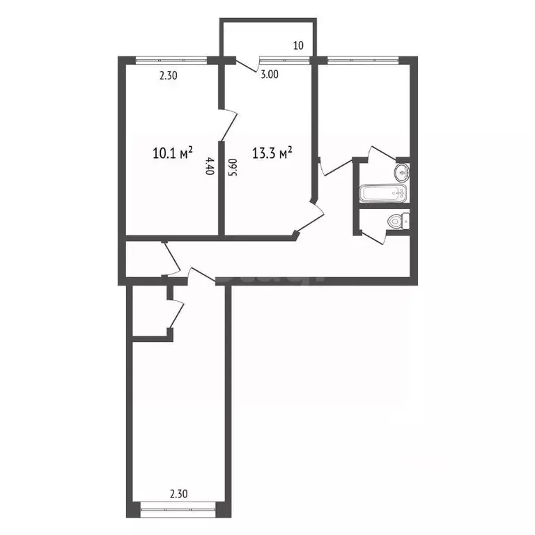 3-к кв. Воронежская область, Воронеж ул. Ворошилова, 26 (56.5 м) - Фото 2