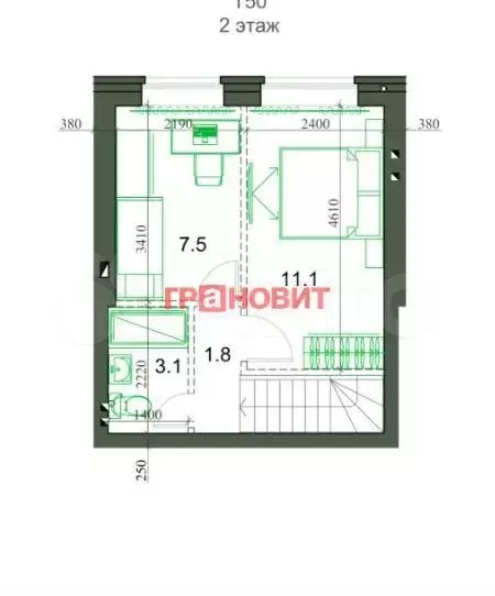 2-к. квартира, 47 м, 1/2 эт. - Фото 1