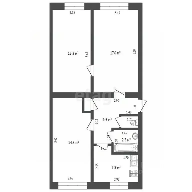 3-к кв. Мордовия, с. Лямбирь ул. Гражданская, 17 (60.2 м) - Фото 2
