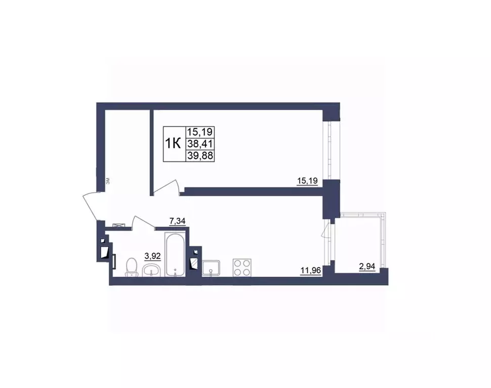 1-к кв. Башкортостан, Уфа Космос жилой комплекс, лит1 (39.75 м) - Фото 1
