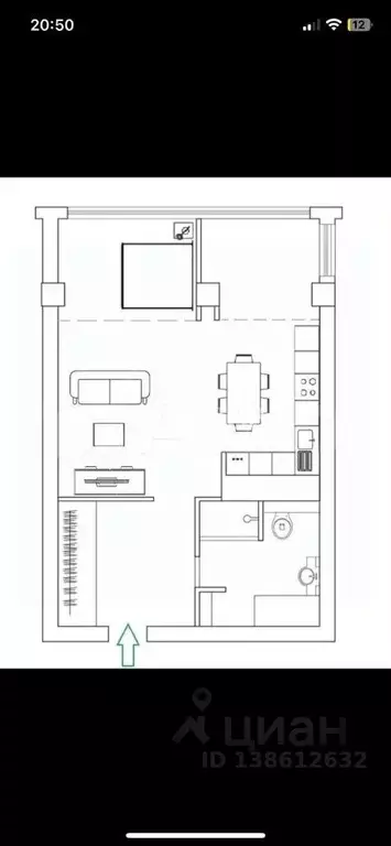 1-к кв. Ивановская область, Иваново Московская ул., 62 (69.0 м) - Фото 2