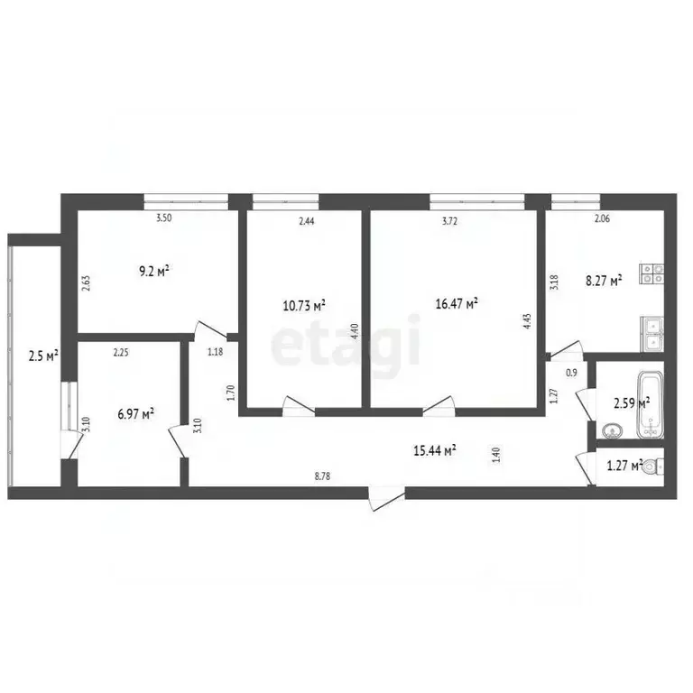 4-к кв. Мордовия, Саранск Республиканская ул., 3 (70.9 м) - Фото 2