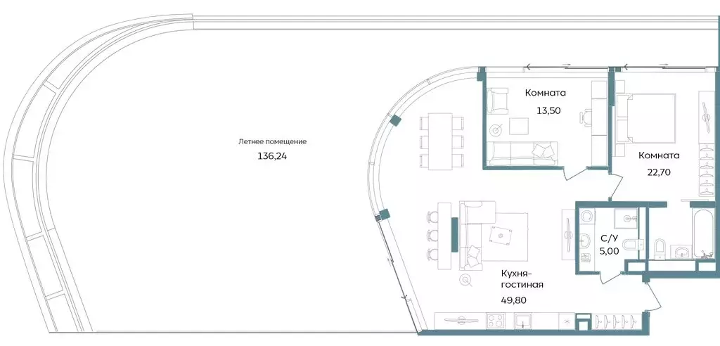3-комнатная квартира: Республика Крым, Саки, курортный кластер Темпо ... - Фото 1