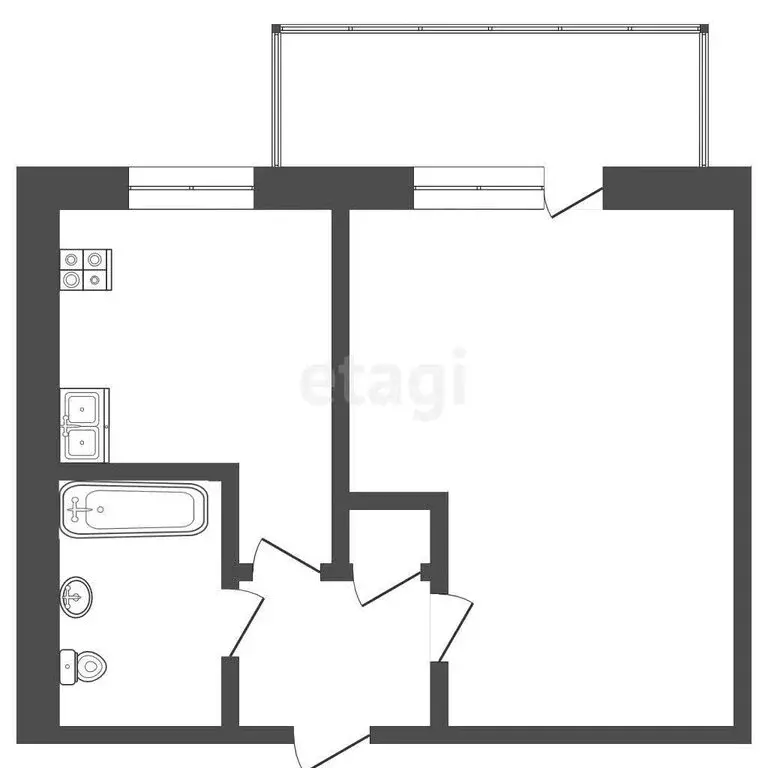 1-комнатная квартира: Тюмень, Авторемонтная улица, 17 (20.8 м) - Фото 1