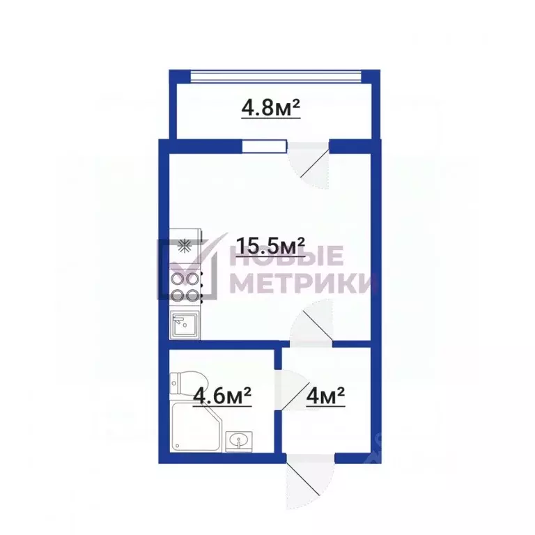 Студия Санкт-Петербург ул. Среднерогатская, 11к2 (28.9 м) - Фото 2