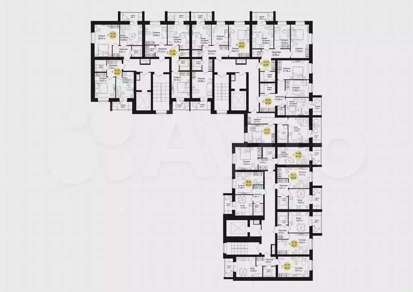 2-к. квартира, 66,9 м, 5/8 эт. - Фото 0