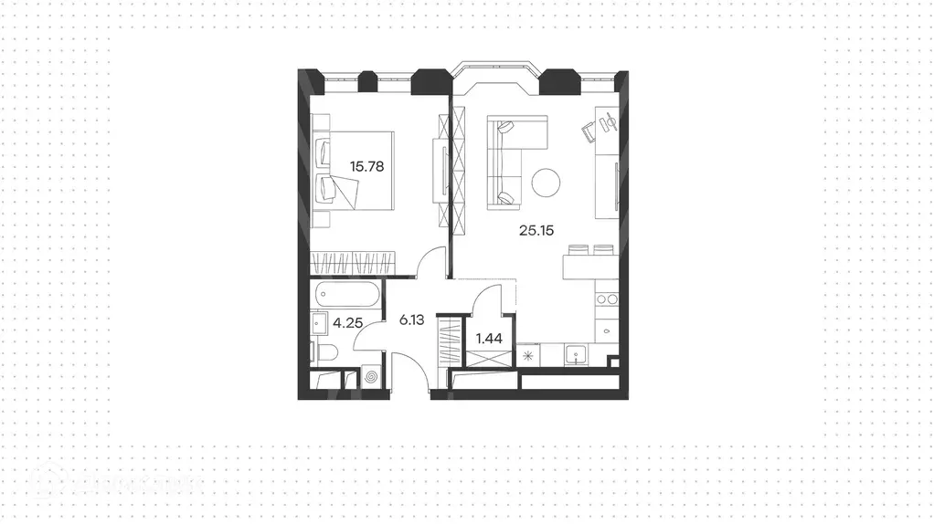 Продаётся 1-к квартира, 52.7 м - Фото 0
