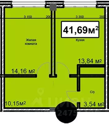 1-к кв. Ставропольский край, Ессентуки ул. Благодатная, 24 (41.69 м) - Фото 1