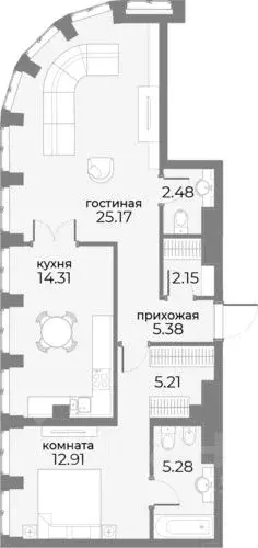 2-к кв. Москва Дружинниковская ул., 15 (76.3 м) - Фото 0