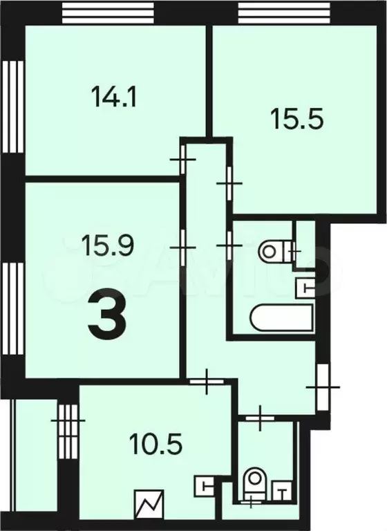 Аукцион: 3-к. квартира, 72,2 м, 2/23 эт. - Фото 0