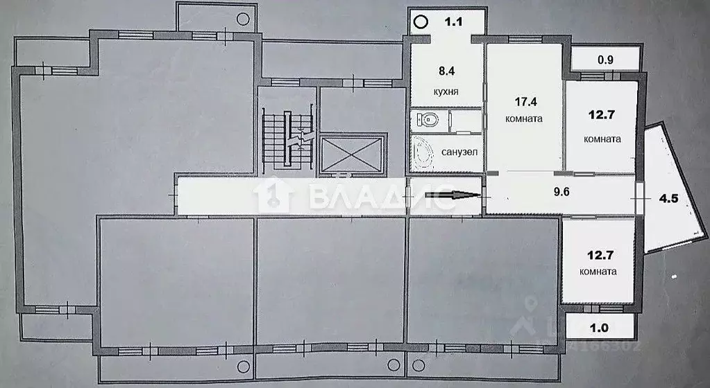 3-к кв. Белгородская область, Белгород бул. Юности, 39 (68.8 м) - Фото 1