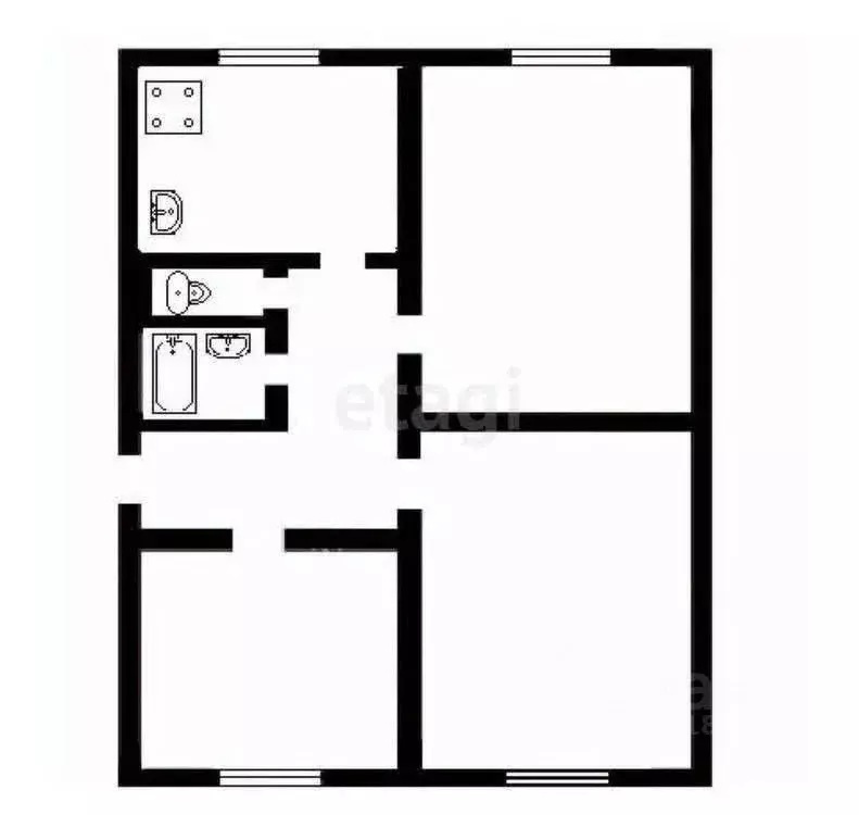 3-к кв. Тульская область, Щекинский район, Ломинцевское с/пос, пос. ... - Фото 1