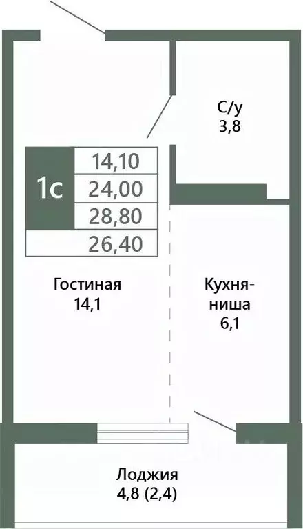 1-к кв. Кемеровская область, Кемерово 64-й мкр, Лучи жилой комплекс ... - Фото 1
