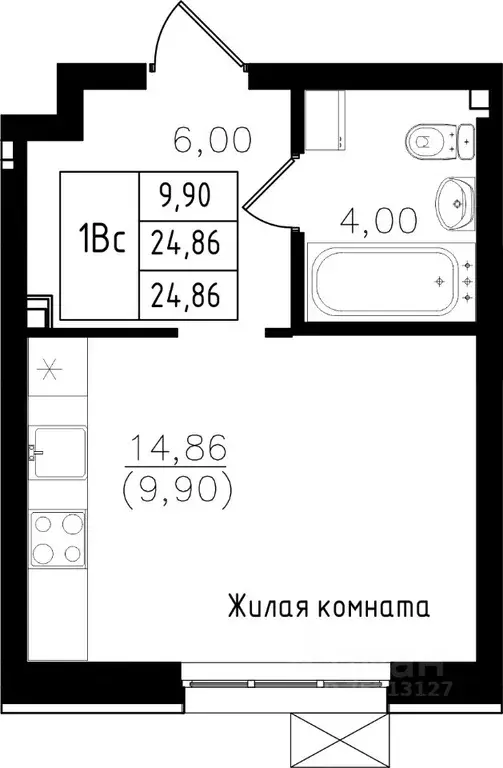 Студия Татарстан, Казань ул. Михаила Миля (24.86 м) - Фото 0