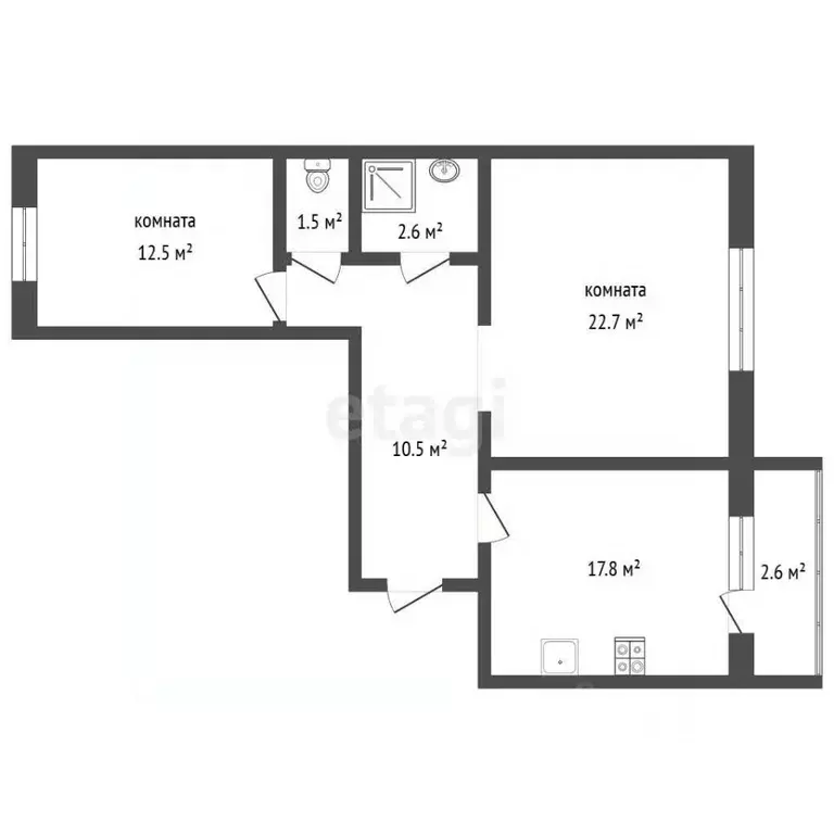 2-к кв. Башкортостан, Стерлитамак просп. Октября, 87 (67.6 м) - Фото 2