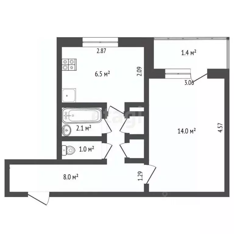 1-к кв. Мордовия, Саранск Гожувская ул., 27 (34.0 м) - Фото 1