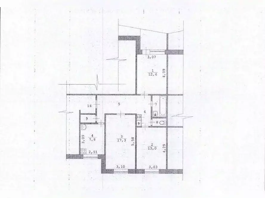 3-к кв. Ханты-Мансийский АО, Мегион ул. Строителей, 2 (65.8 м) - Фото 0