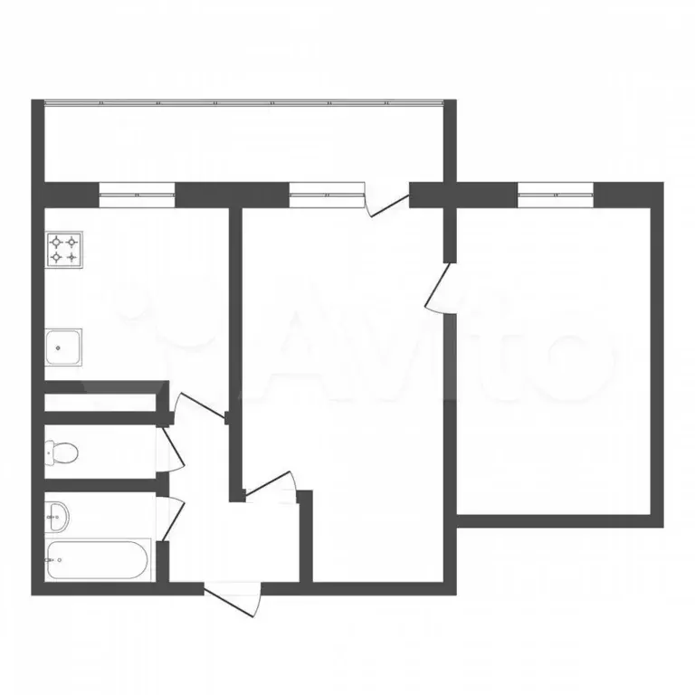 2-к. квартира, 41,3 м, 8/8 эт. - Фото 0