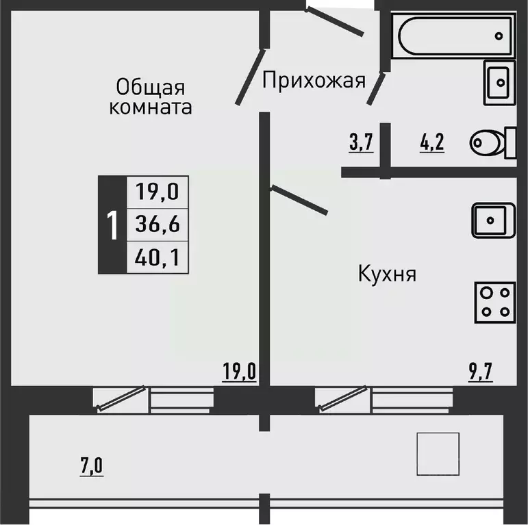 1-к кв. Орловская область, Орловский район, д. Жилина ул. Садовая, 2к2 ... - Фото 1