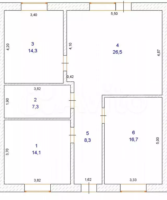 4-к. квартира, 91 м, 1/1 эт. - Фото 0