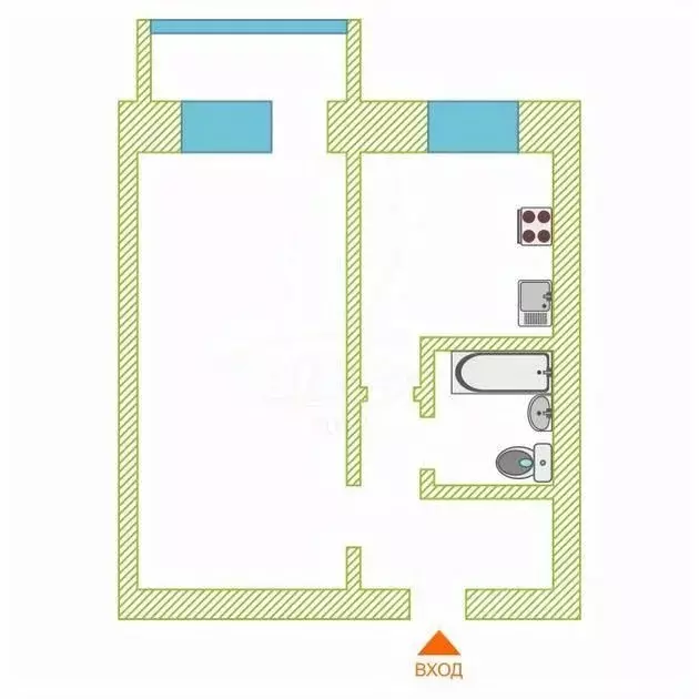 1-к кв. Тюменская область, Тюмень Профсоюзная ул., 79 (30.0 м) - Фото 2