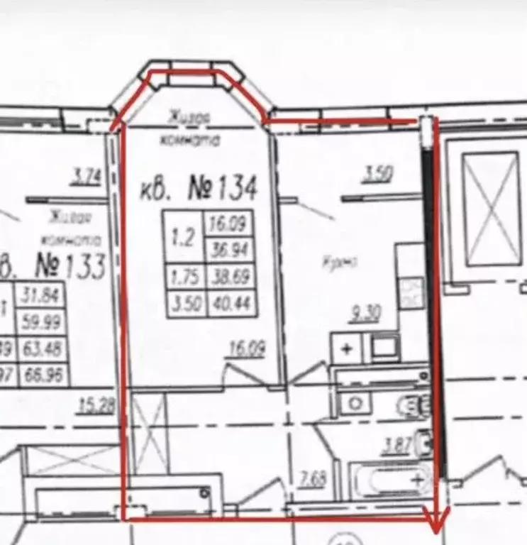 1-к кв. Тамбовская область, Тамбов Пахотная ул., 16 (40.5 м) - Фото 2