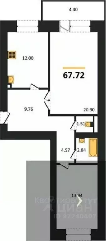 2-к кв. Воронежская область, Воронеж пер. Здоровья, 90Г/1к2 (67.72 м) - Фото 0