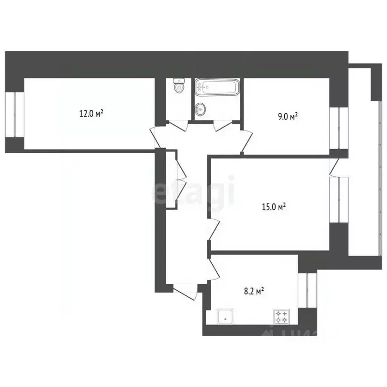 3-к кв. Чувашия, Новочебоксарск ул. 10-й Пятилетки, 31 (60.2 м) - Фото 1