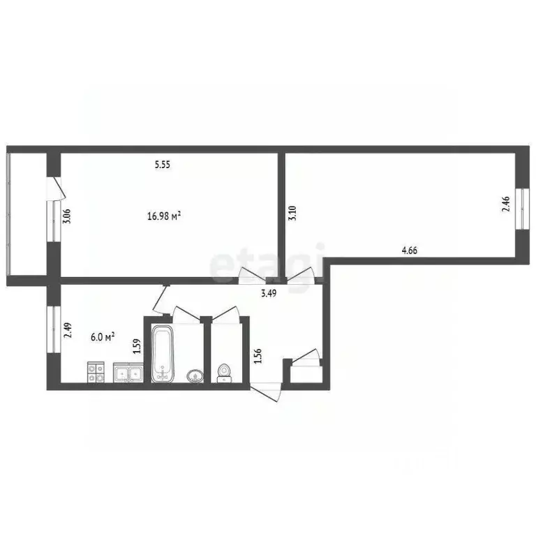 2-к кв. Марий Эл, Йошкар-Ола Красноармейская ул., 46 (47.4 м) - Фото 0