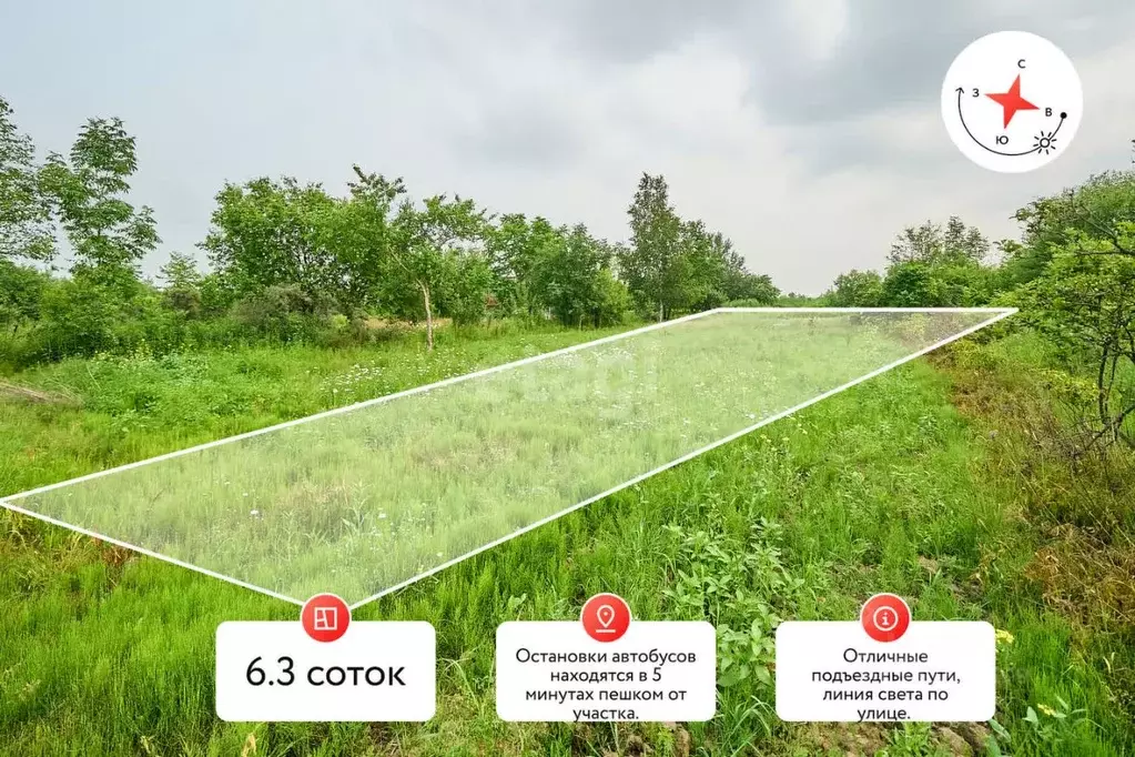 Участок в Хабаровский край, Хабаровск Содружество СНТ, ул. Калиновая ... - Фото 1