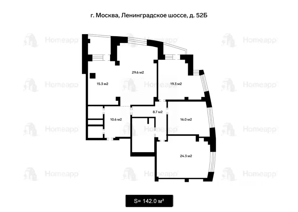 4-к кв. Москва Ленинградское ш., 52Б (142.0 м) - Фото 2