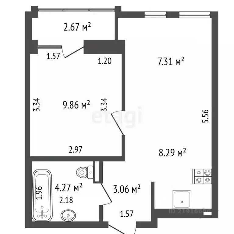 1-к кв. Калининградская область, Зеленоградск ул. Римская, 3А (36.05 ... - Фото 1