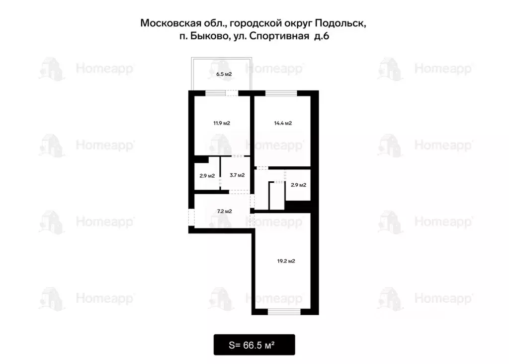 2-к кв. Московская область, Подольск городской округ, пос. Быково ул. ... - Фото 2