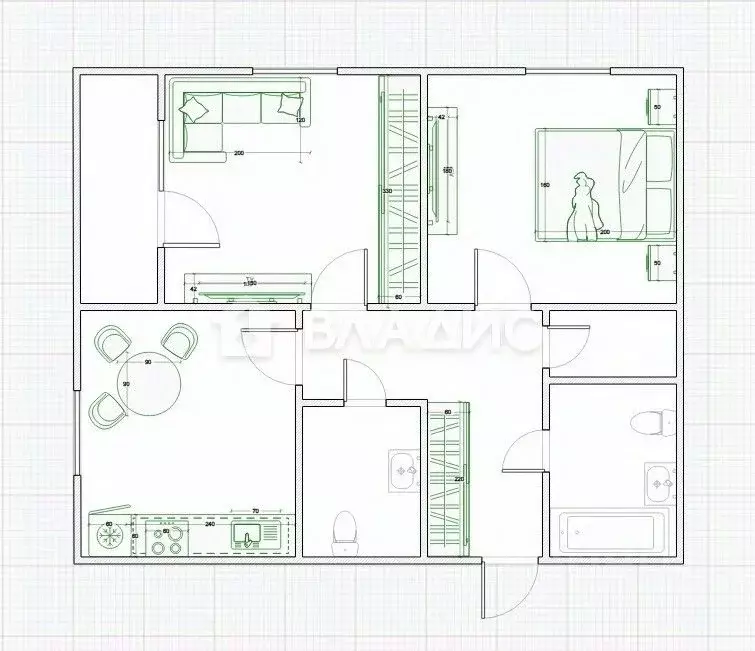 2-к кв. Калужская область, Калуга ул. Болдина, 12 (61.8 м) - Фото 2