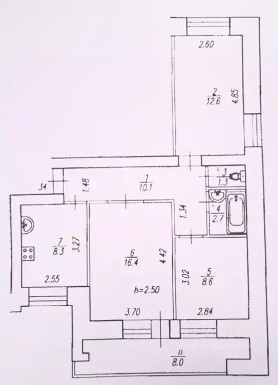 3-к кв. Башкортостан, Уфа Вологодская ул., 68 (64.0 м) - Фото 2