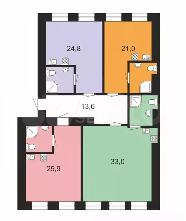 5-к. квартира, 121,5 м, 2/7 эт. - Фото 0